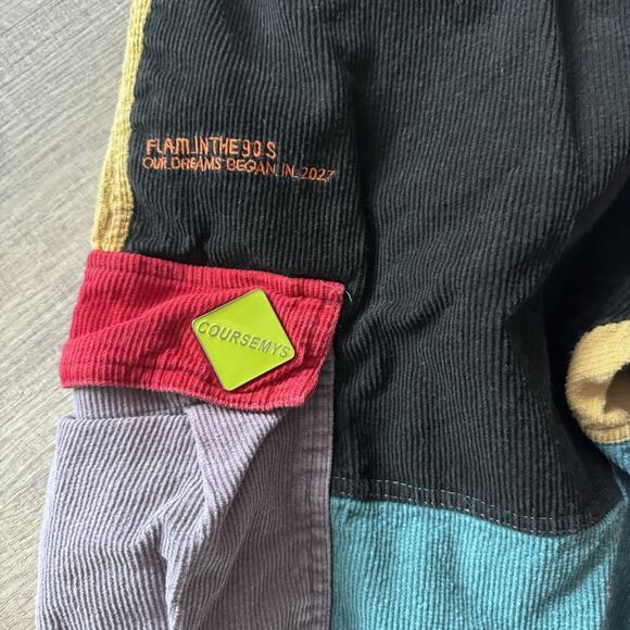 Aelfric Eden Back To The 90s Patchwork Color Block Corduroy Pants XS/S Unisex - Picture 4 of 8